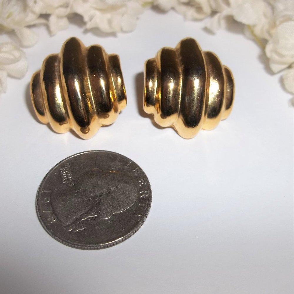 VINTAGE Earring, Gold Earring, Vintage Gold Earring, Earring Set Earring A039 - Picture 2 of 6